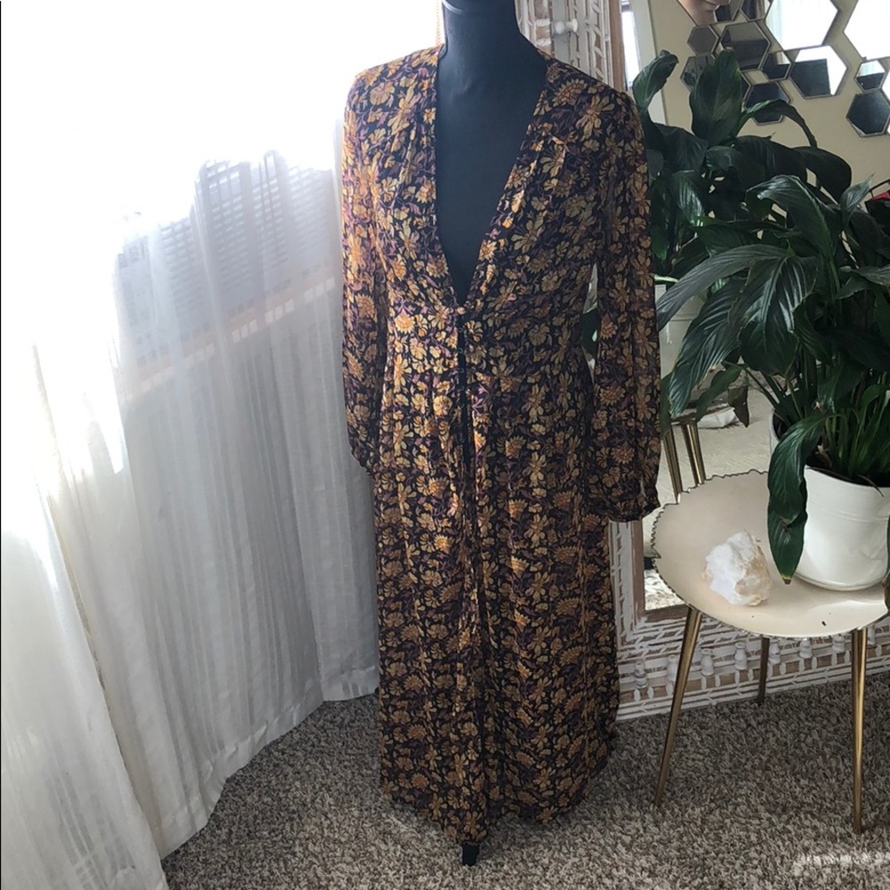 Free people 70s floral sheer duster